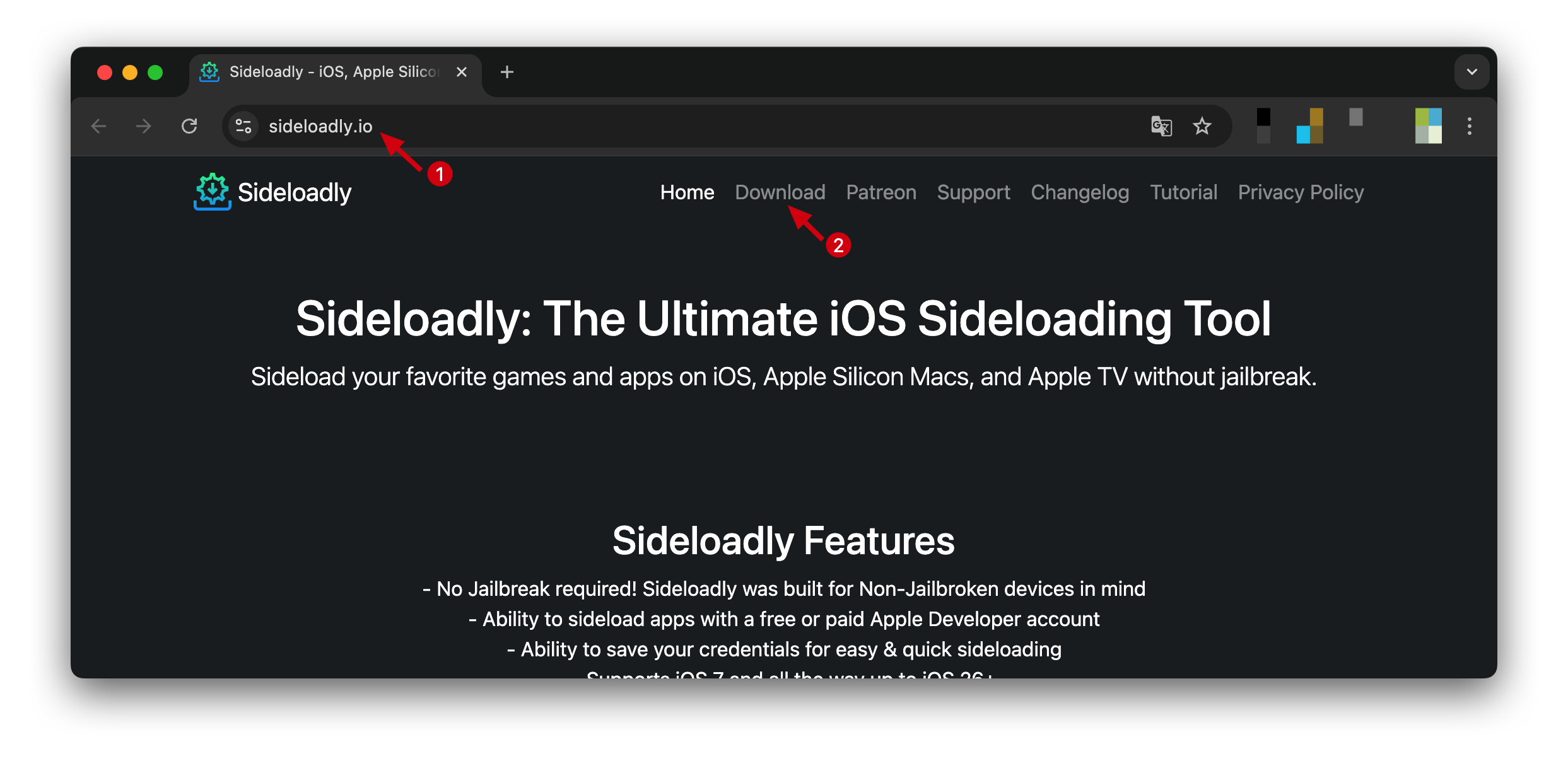 Sideloadly 官网首页